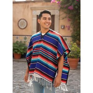 Mexican zarape teenager  stripes 29 in front 58 total plus 2 inch fringe